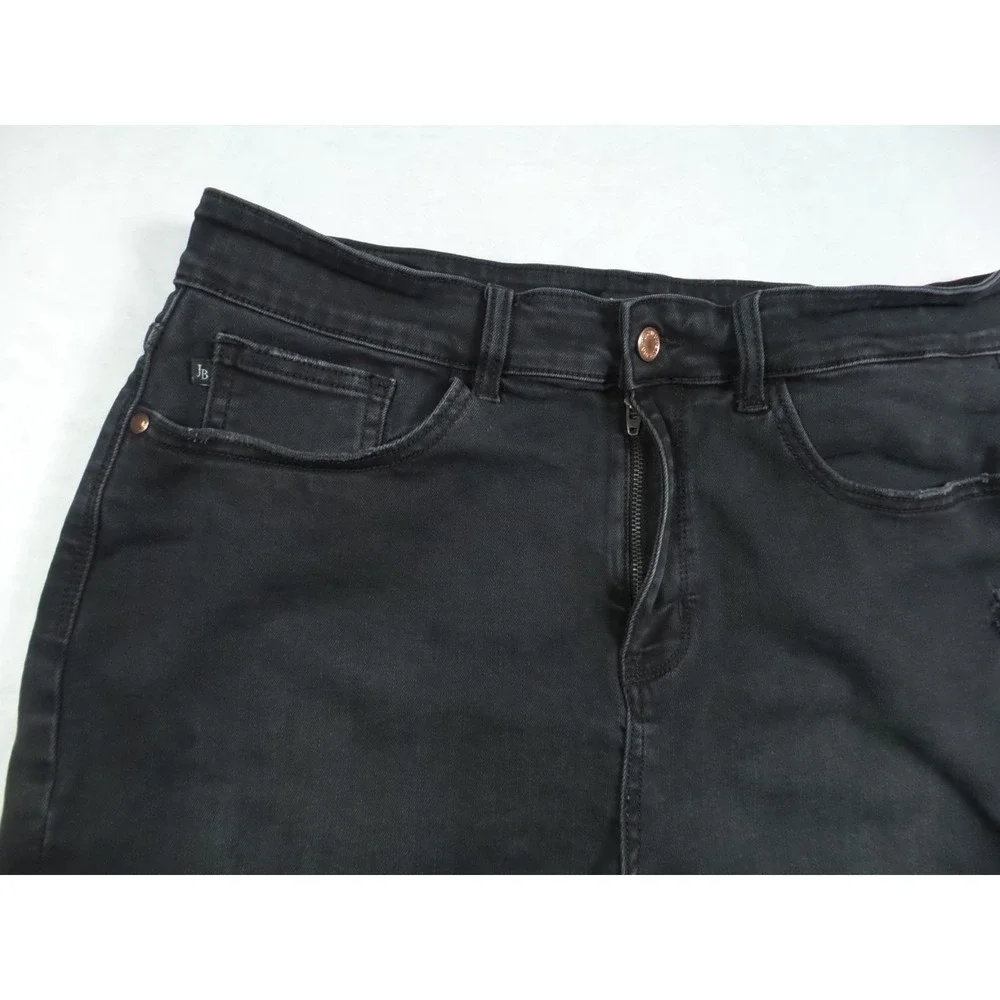 Judy Blue Jean Shorts Womens Size 2XL Black Denim Frayed Hem Hight Rise Stretch
